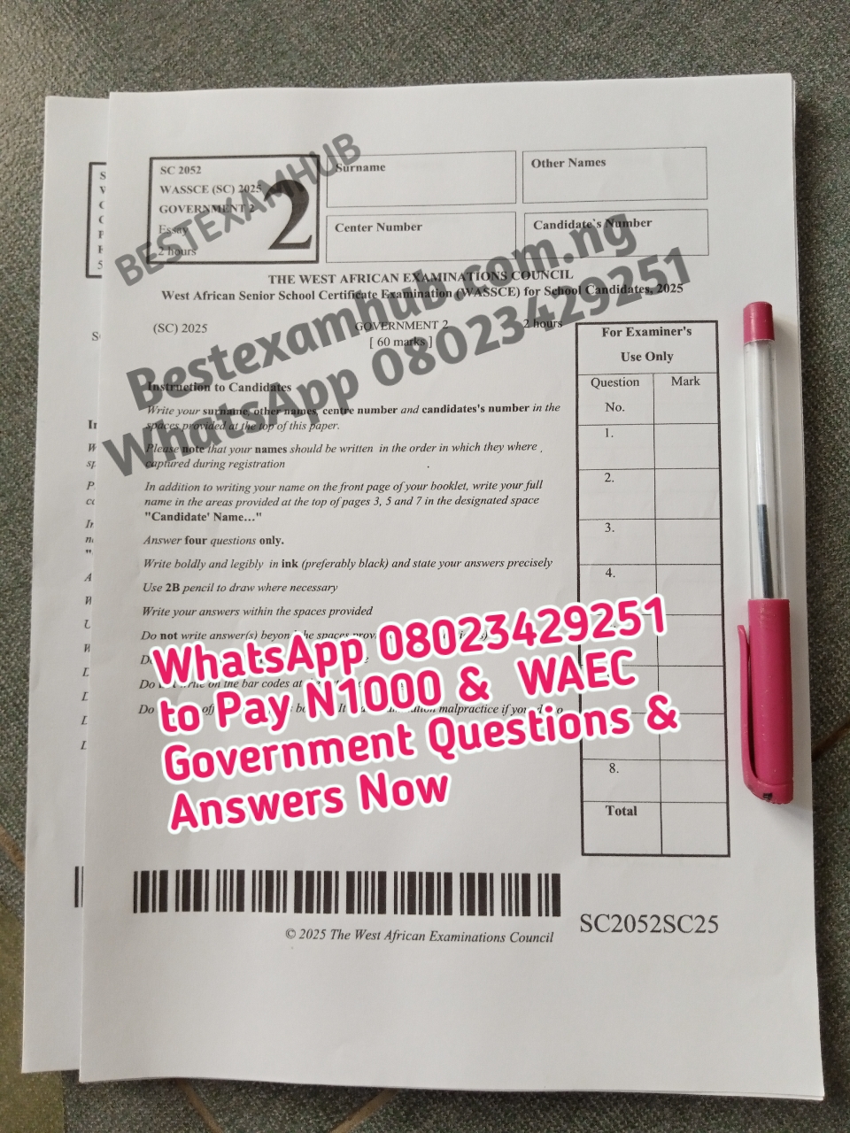 2025 WAEC Government Questions And Answers Expo