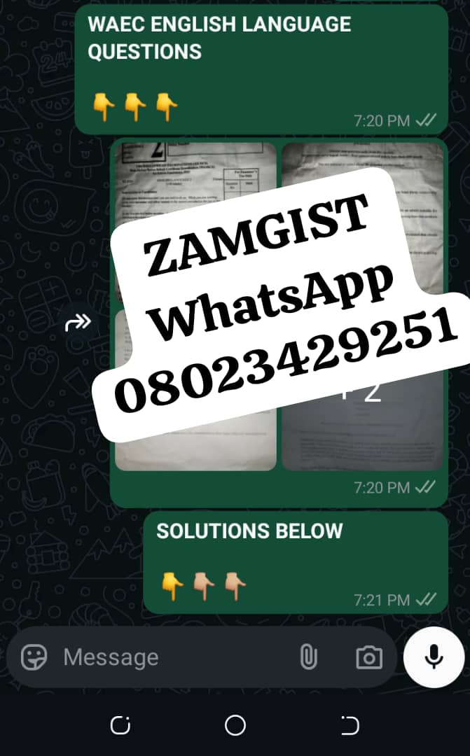 English Language WAEC 2025 Questions And Answers