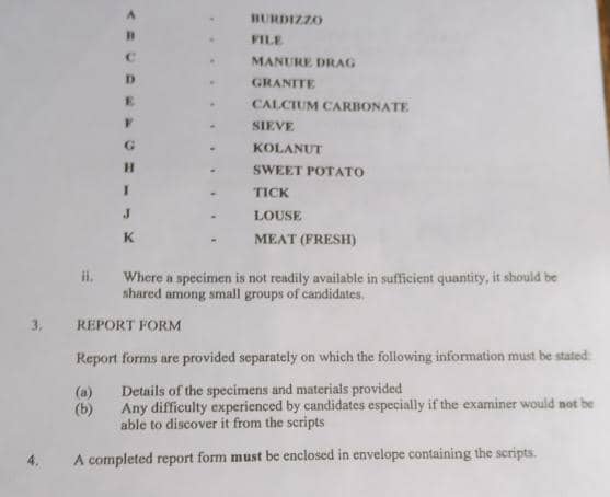 neco agric practical specimen 2025